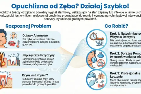 Spuchnięty policzek od zęba to sygnał alarmowy. Zobacz, jak rozpoznać problem i co robić, by szybko uzyskać pomoc dentystyczną.