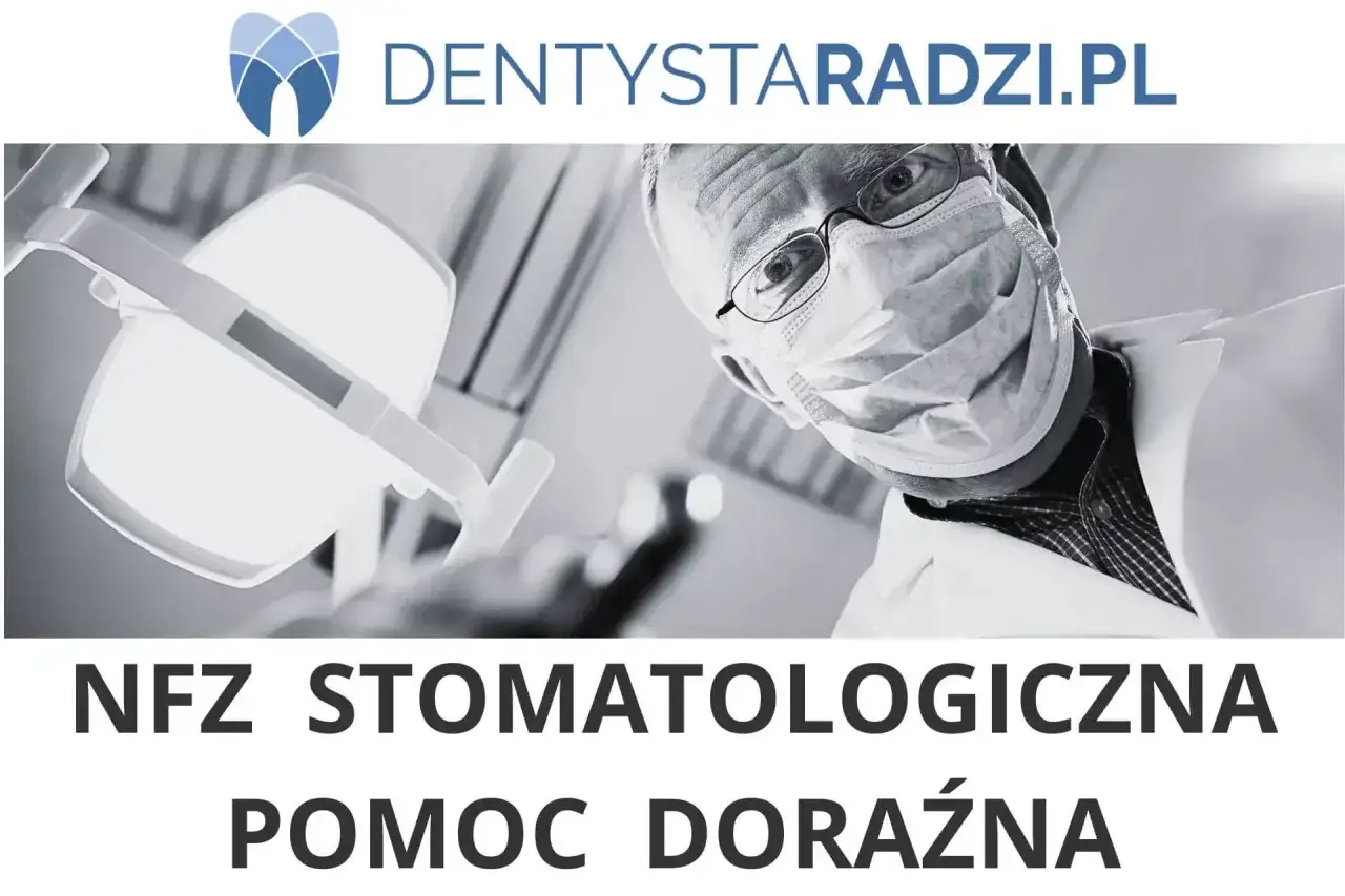 Dentysta w masce pochyla się nad pacjentem, gotowy pomóc w nagłym bólu wszystkich zębów. NFZ stomatologiczna pomoc doraźna.