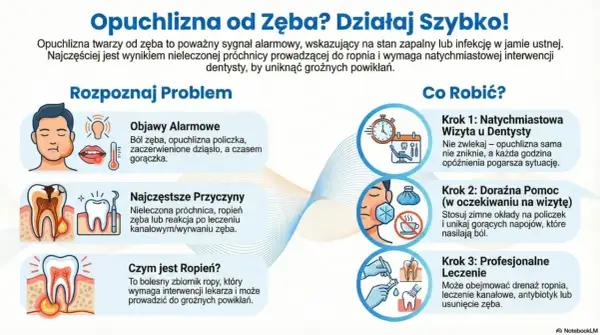 Spuchnięty policzek od zęba to sygnał alarmowy. Zobacz, jak rozpoznać problem i co robić, by szybko uzyskać pomoc dentystyczną.